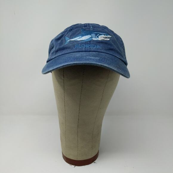 Distinctive Headwear Men's Florida Twill Strapback Hat Embroidered Shark Blue - Picture 2 of 11